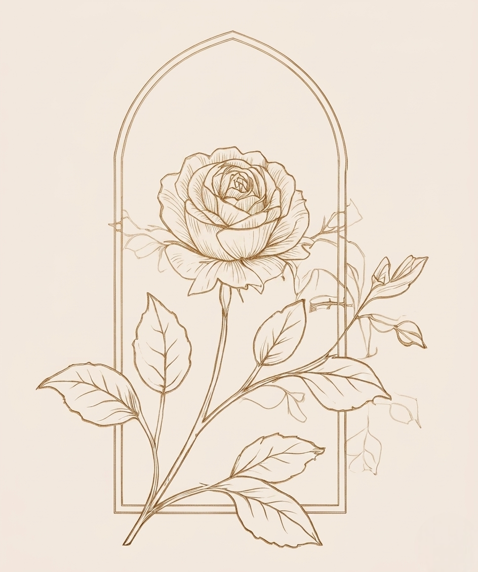 Rumi's Den Rose Motif Arch